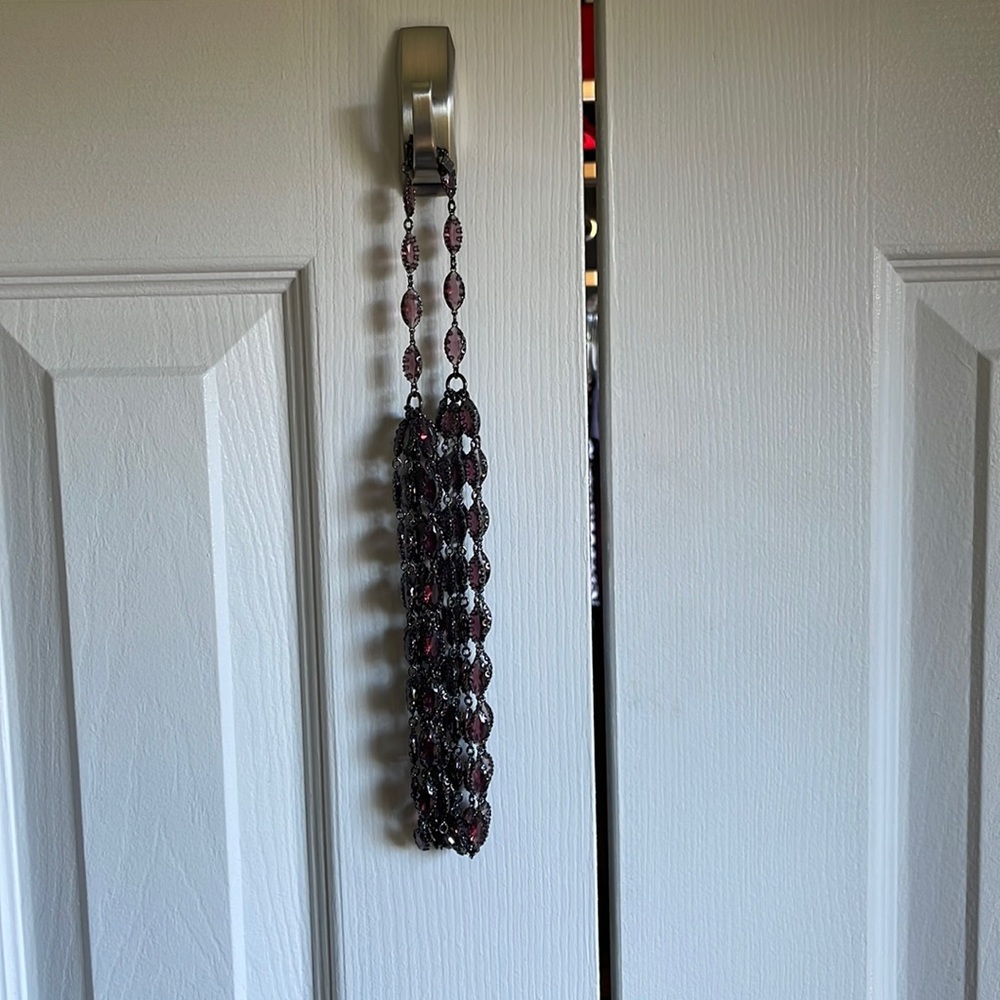 Banana Republic black metal necklace with garnet jewels!
